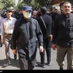 حضور قالیباف با  کلاه در مراسم باشکوه تشییع شهدای اقتدار | تصاویر