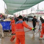 استقرار ۱۵۰ نیروی خدمات شهری برای پاکسازی و خدمات اربعین در شلمچه